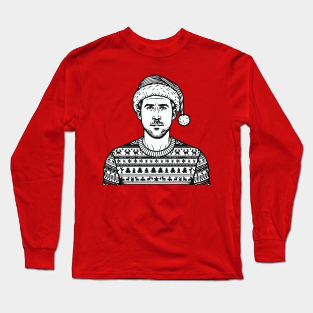 Merry Christmas Ryan Gosling Long Sleeve T-Shirt by Tazlo